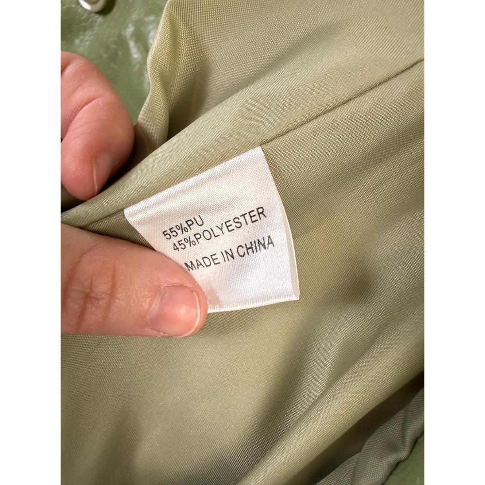 Princess Polly Green Croc Embossed Jacket Women's Size 0 Faux Leather - Picture 11 of 12